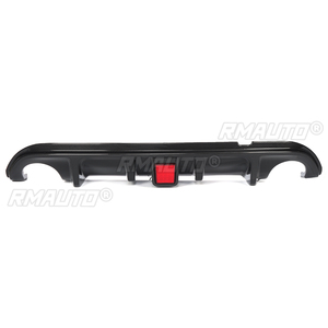 Q50 Carbon Fiber Look/Black Car Rear Bumper Lip <b>Diffuser</b> Spoiler Guard Apron With <b>LED</b> Brake Light for Infiniti Q50 2014-2017 - Product Image 3