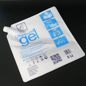 Pochettes en plastique PE jetables laminées personnalisées pour gel d'échographie médicale - Emballage vertical et portable - Product Image 3