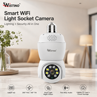 Wistino WiFi Home, Bombilla Inteligente de Seguridad para Exteriores con Luz LED Ultra Brillante de 4.5W, Visión Nocturna a Todo Color, Comunicación Bidireccional