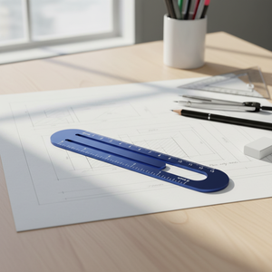 Règle en aluminium anodisé bleu, taille 30 cm - Product Image 3