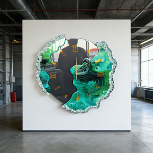 <span class=keywords><strong>Horloge</strong></span> murale créative irrégulière en acrylique LED, peinture murale en porcelaine UV, <span class=keywords><strong>horloge</strong></span> murale paysagère moderne - Product Image 3