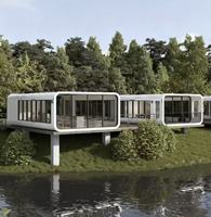 Cabane Apple moderne et intelligente de luxe, mini-maison préfabriquée en conteneur, salle de bain, salon, structure en acier écologique imperméable