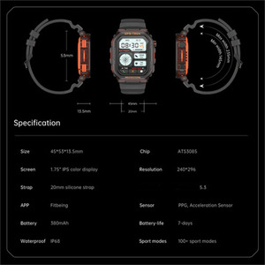 LICHIP FT61 Pantalla completa Táctil <span class=keywords><strong>Alexa</strong></span> Asistente de voz GPS <span class=keywords><strong>Reloj</strong></span> inteligente deportivo IP68 <span class=keywords><strong>Reloj</strong></span> inteligente resistente al agua <span class=keywords><strong>con</strong></span> llamadas BT en el exterior - Product Image 6