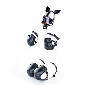 Ensemble d'entraînement à l'habitude de ramper <span class=keywords><strong>HM</strong></span>, jeu pour chiot, esclave pour chien, entraînement des genoux et des coudes, mitaines de retenue, BDSM, fétiche, masque de bondage - Product Image 1