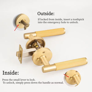 Cerradura de Puerta de Privacidad Latón Bronce Café, Manija de Baño sin Llave, Cerradura de Baño Individual, Cerradura de Paso, Herrajes de Baño de Latón - Product Image 4