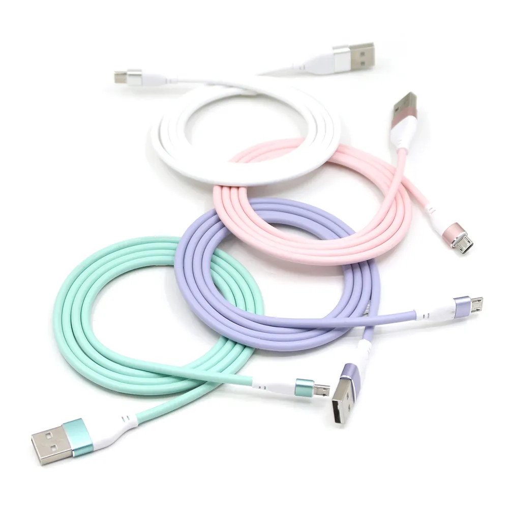 Macaron Color Usb Cables 2A Charging Data Cable Wired Cable For Mobile Phone Accessories