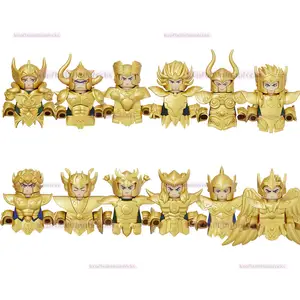 PG8299 PG8300 Saint Seiya Ritter Sternzeichen Figur Anime Leo Jungfrau Waage Skorpion Stier Zwillinge Baustein Figur Plastiks pielzeug