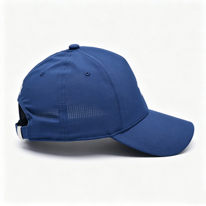 Breathable Perforated Navy 5-Panel <b>Baseball</b> <b>Cap</b> with Puff Printing Letter Design Sporty Summer Outdoor Sunhat Common Fabric - Product Image 5