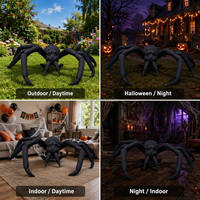 Décoration d'Halloween araignée noire gonflable géante, grande peluche araignée pour maison hantée, parc à thème, fête, accessoires extérieurs