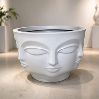 Pot Besar Untuk Luar Ruangan, Pot Tanaman Kepala Buddha Putih, Pot Bunga Hotel