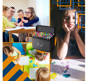 Pennarelli con alcool a doppia punta a 80 colori per artista punta sottile con pennarelli per pittura permanente e <span class=keywords><strong>Design</strong></span> a doppia punta per adulti - Product Image 3