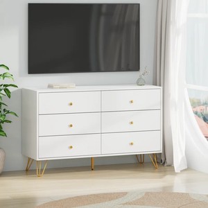 Modern Living Room <strong>Sideboard</strong> Chest of Drawers Organizer <strong>Narrow</strong> Home Corner Small Wooden Storage <strong>Cabinet</strong> With Gold Steel Leg - Product Image 3