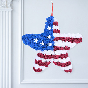 Meilleure Vente : Décoration <span class=keywords><strong>de</strong></span> Porte en Mousse Fleurie Patriotique, Rouge Blanc Bleu, pour la Fête <span class=keywords><strong>de</strong></span> l'Indépendance, Décoration <span class=keywords><strong>de</strong></span> Porche, Décoration <span class=keywords><strong>de</strong></span> Maison pour les Fêtes - Product Image 3