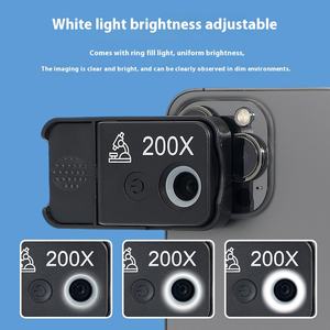 Lente de <span class=keywords><strong>microscopio</strong></span> profesional de alta definición 200X, luz LED para teléfonos móviles, imágenes de joyas antiguas con efecto de ojo de Paloma - Product Image 4