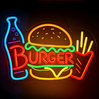 Décoration de restaurant de restauration rapide Burger Shop, publicité, hamburger, frites, bouteille de soda, affichage de logo personnalisé 3D imperméable