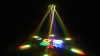 Nouvelles Lumières de Scène Populaires à 6 Bras, Tête Mobile, Faisceau, Laser Blanc et Or, Stroboscope, Lumières Disco, Télécommande, Équipement DJ
