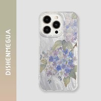 Blaue Hortensien-Telefon hülle für iPhone 16 Pro Max15 14 13 12 11 XR XS Max 78 Y2K Senior Feather Fall-Telefon hülle