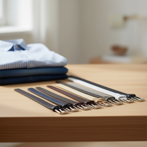 Cintura in Pelle Intrecciata Elastica Tinta Unita 3,5 Cm per Uomo e Donna, Cintura alla Moda - Product Image 2