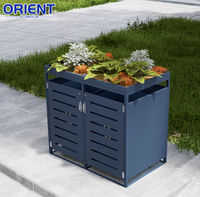 Poubelle en aluminium Garden Element pour l'extérieur, abris de rangement, design paysager, décoration intégrée