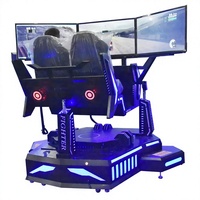 Console de jeu d'arcade de course automobile VR à trois écrans, simulateur russe à trois axes.