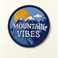Patch brodé thermocollant 3D en tissu sergé, motif paysage de montagne écologique, pour chapeaux et sacs, vente en gros, personnalisé, Good Friday, rond