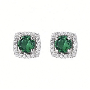 Magníficos Pendientes Cuadrados de Plata con Circonita para Mujer al por Mayor, Vibrantes, de Moda, Vintage, de Plata Esterlina 925, Verdes, para Aniversario - Product Image 2