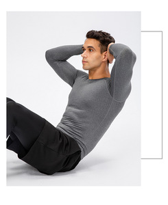 Men's New Autumn <b>Winter</b> Sports Long Sleeve Outdoor Running <b>Tight</b> Training T-shirt High Stretch Quick Dry Fitness Top - Product Image 3