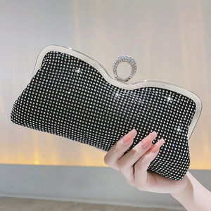 Bolso de Mano de Lujo con Cristales de Alta Calidad para Fiesta, Cartera de Noche con Pedrería para Mujer, con Cadena - Product Image 3