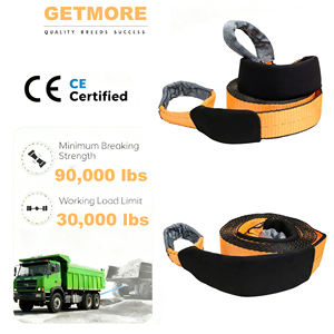 حزام سحب قوي للإنقاذ 4 بوصة × 30 قدم بقوة تحمل 30,000 رطل وقوة كسر 90,000 رطل للمركبات الترفيهية والسيارات الرياضية متعددة الاستخدامات والشاحنات والمركبات الوعرة - Product Image 1