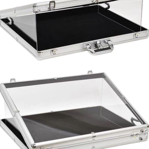 YY Aluminum Frame Transparent Acrylic <b>Display</b> <b>Case</b> Portable Showcase Box for Collectibles Jewelry and Home <b>Display</b> - Product Image 2