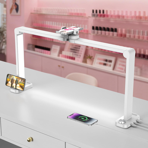 Lámpara LED de <span class=keywords><strong>Media</strong></span> <span class=keywords><strong>Luna</strong></span> para Suministros de <span class=keywords><strong>Uñas</strong></span>, Lámpara de Mesa para Manicura, Diseño de Muebles para Salón de Belleza con Puerto de Carga - Product Image 1