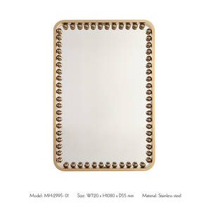 <span class=keywords><strong>Miroir</strong></span> <span class=keywords><strong>mural</strong></span> moderne en métal doré <span class=keywords><strong>pour</strong></span> la décoration de la maison <span class=keywords><strong>pour</strong></span> le salon et le <span class=keywords><strong>couloir</strong></span> selfie magique <span class=keywords><strong>grand</strong></span> <span class=keywords><strong>miroir</strong></span> en métal avec cadre argenté - Product Image 2