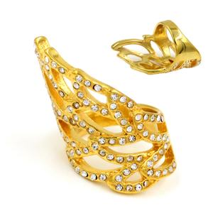 Nouvelles bagues en acier inoxydable doré et diamants de luxe pour adolescents, bijoux - Product Image 2