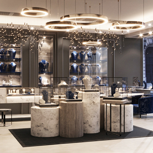 ตู้โชว์เครื่องประดับแก้วแบบกำหนดเองไฟ LED การออกแบบสำหรับโชว์รูมเครื่องประดับขายส่งตู้โชว์เครื่องประดับ - Product Image 4