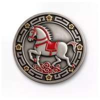 Pièce commémorative de l'Année du Cheval, pièce commémorative culturelle et créative personnalisée, pièces de défi personnalisées, usine de pièces commémoratives