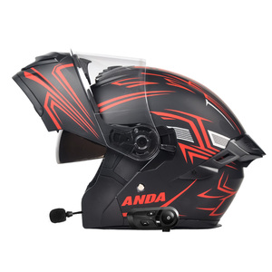 고품질 ABS 오픈 페이스 성인용 헬멧 면 안감 이중 바이저 사계절 사용 모터크로스 AD 오토바이 헬멧 - Product Image 1