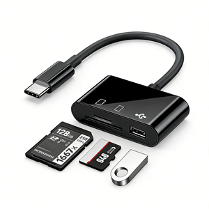 เครื่องอ่านการ์ด 3 in 1 OTG แบบขายส่ง ช่องเสียบ USB Type-C สำหรับอ่านการ์ด TF/<span class=keywords><strong>SD</strong></span> สำหรับแล็ปท็อป โทรศัพท์มือถือ แท็บเล็ต ตัวเชื่อมต่อการ์ดหน่วยความจำภายนอก - Product Image 1