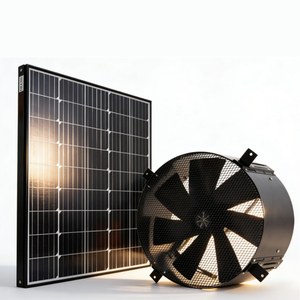 Ventilateur mural solaire à moteur DC sans balais, contrôle intelligent, personnalisable OEM/ODM, pour usage domestique, industriel ou agricole - Product Image 1