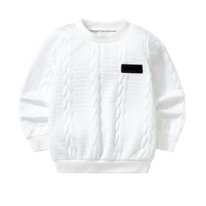 Pull en tricot torsadé <span class=keywords><strong>blanc</strong></span> super doux de qualité supérieure pour bébés garçons pour l'automne, l'hiver et le printemps - Product Image 1
