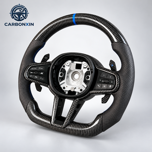 Volant sport personnalisé avec revêtement en cuir/fibre de carbone, 40 mm, Plug & Play pour GR Supra A90 A91 MK5 - Product Image 3