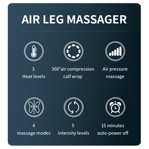 Masseur de jambes à pression d'air, taille réglable, rechargeable par USB, avec contrôle de la minuterie pour la relaxation musculaire - Product Image 5
