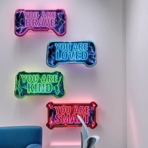 Wooden Creative <b>Hanging</b> Sign Rectangle Macaron Colors <b>Wall</b> <b>Decor</b> For Esports Room Home Decoration Back To School - Product Image 1