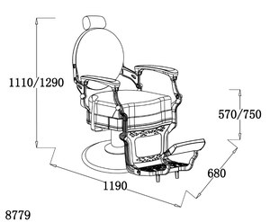 Chaise de coiffure - Chaise de barbier style huile pour hommes - Salon de beauté - Salon de coiffure - Chaise de coupe de cheveux professionnelle rétro - Chaise de rasage réglable - Product Image 5