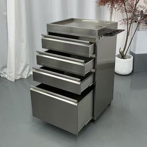 ตู้เก็บอุปกรณ์ทำผมสแตนเลสสำหรับร้านเสริมสวย ตู้เก็บของร้านทำผม ตู้เก็บอุปกรณ์ตัดผม - Product Image 1