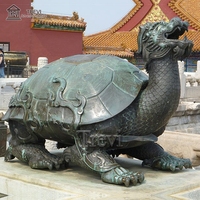 Artisanat Métallique Chinois Classique, Statue de Dragon Tortue Longgui Feng Shui en Bronze Patiné pour la Maison et l'Hôtel