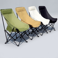 Chaise pliante d'extérieur à dossier haut, structure en acier robuste, tissu 600D résistant aux intempéries, pour la plage, le camping, la pêche, les voyages