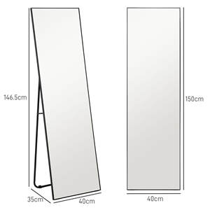 HOMCOM Modern Full Length <b>Floor</b> <b>Mirror</b>, Freestanding or Wall Mounted Design, 40x150cm, Black - Product Image 3