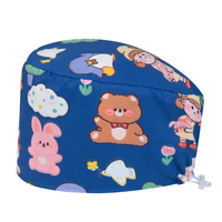 Casquette chirurgicale unisexe en coton pur tissé, motif imprimé blanc, accessoires ODM pour salle d'opération, cuisine, usage dentaire et cosmétique