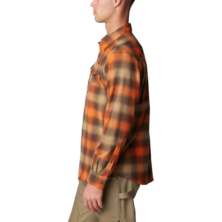 Top Quality Plaid Long Sleeve Flannel Shirts Formal With Custom Logo