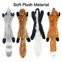 Jouet en peluche pour chien en forme d'animal de dessin animé, respectueux de l'environnement, avec sonnette, interactif, 7 styles au choix, longueur 45 cm